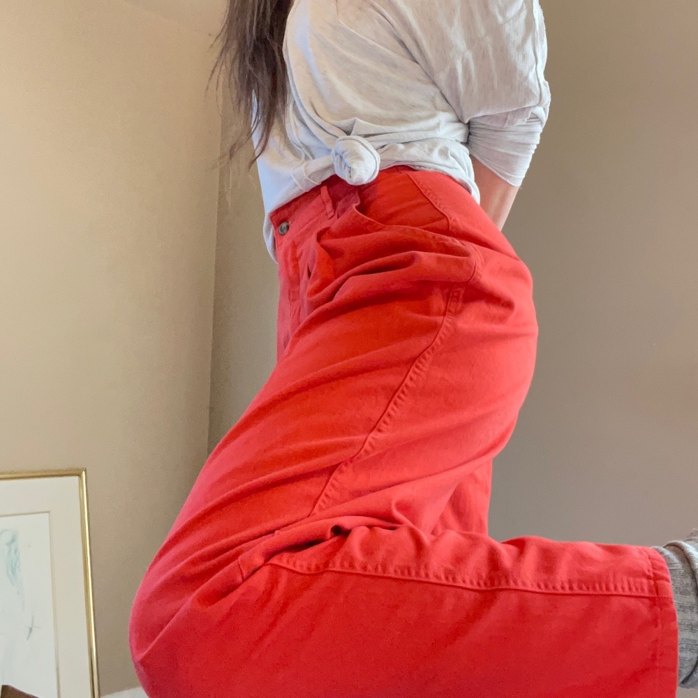 Vintage Size 10 red orange 100% cotton Dockers chinos